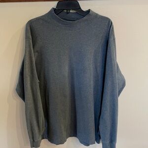 EDDIE BAUER men’s MOCK TURTLENECK COTTON KNIT shirt CHARCOAL size Large